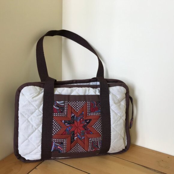 Starburst Quilted Handbag Hand Made Patchwork Organizer Purse + Sewing Pattern - Picture 15 of 16